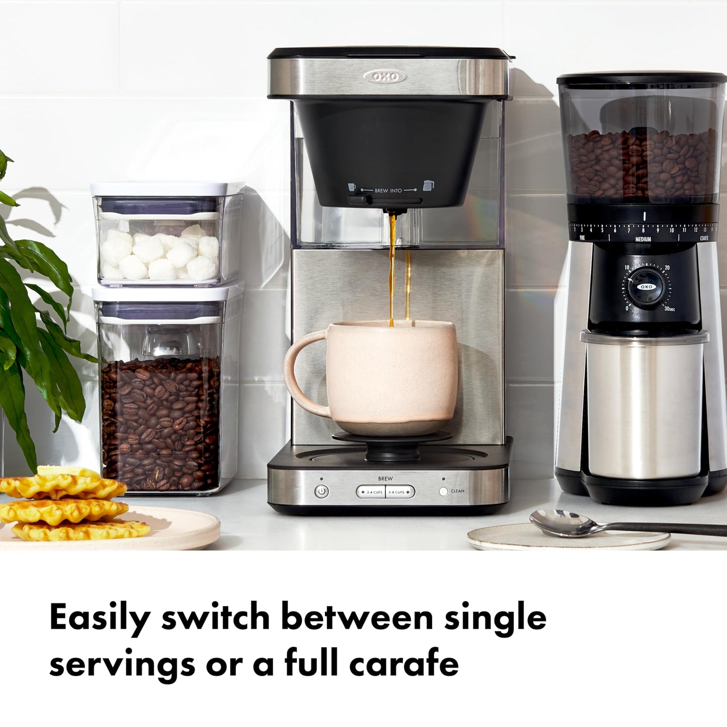 OXO Brew 8 Cup Coffee Maker, Stainless Steel,Black